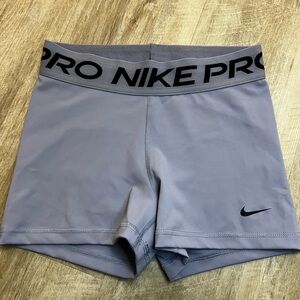 Nike Pro Light Purple Shorts with Black Logo